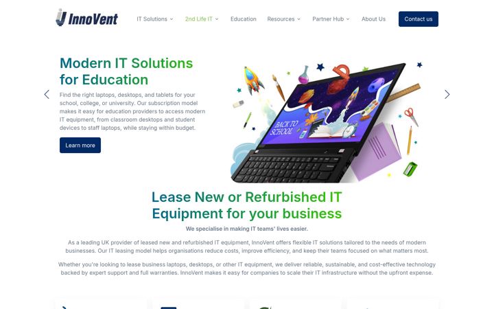 Screenshot of innovent.co.uk