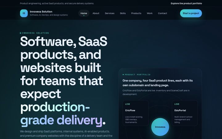 Screenshot of innovexasolution.com