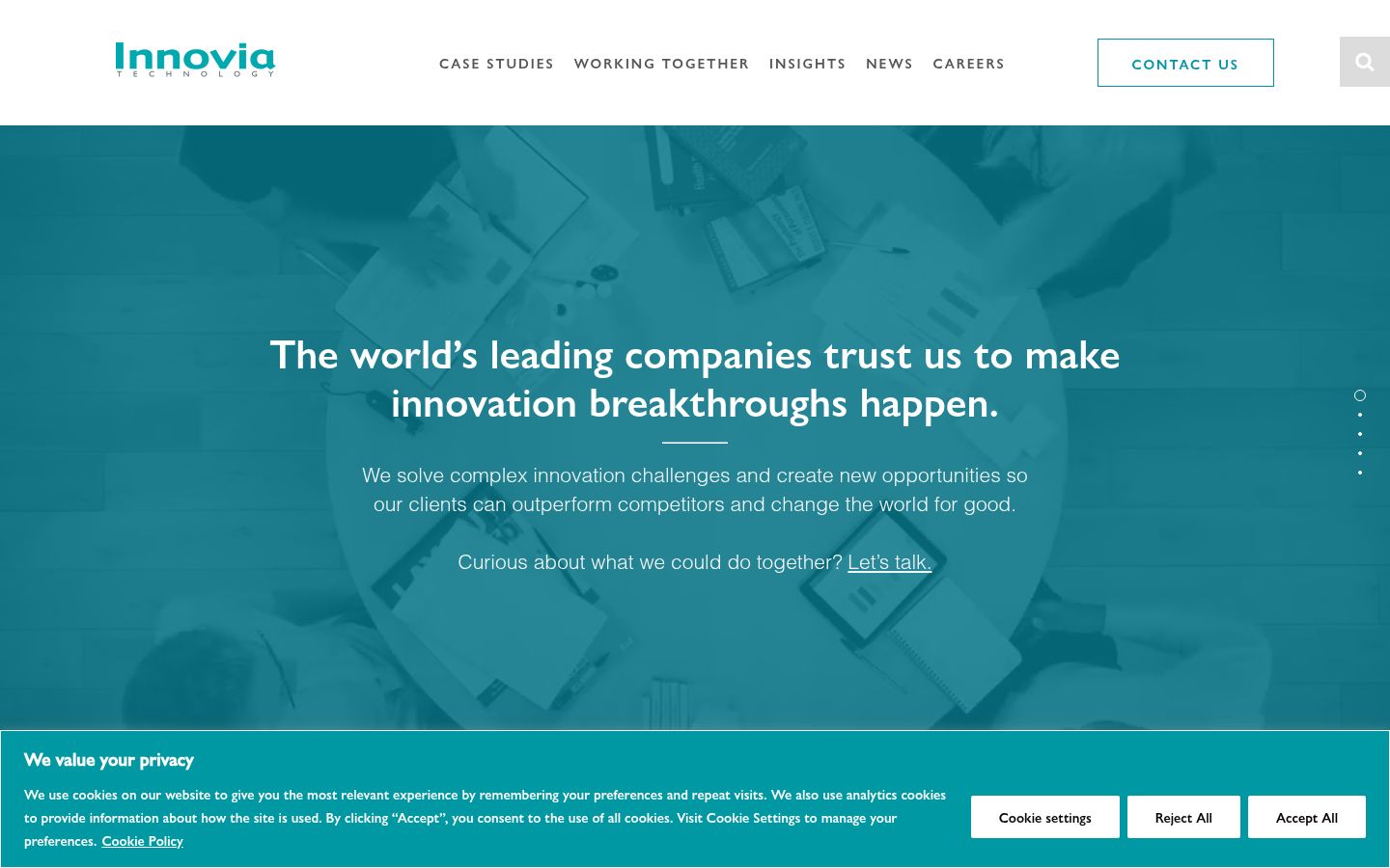 Screenshot of the consent banner shown before any interaction