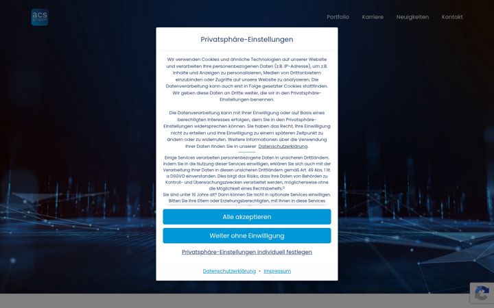 Screenshot of innovis-acs.de