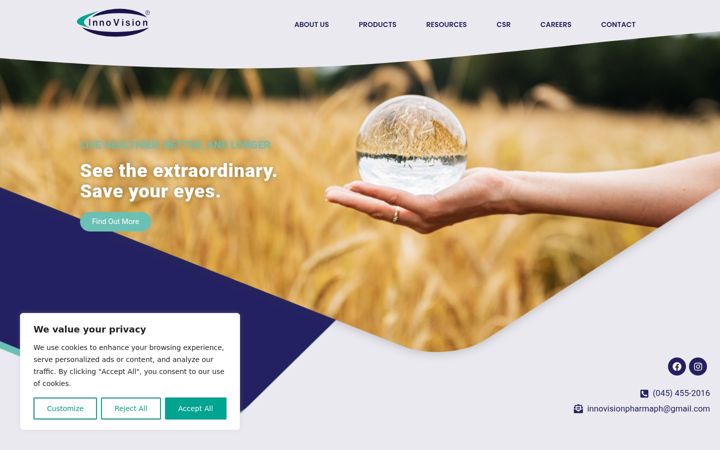 Screenshot of innovisionpharma.com