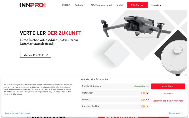 Screenshot of innpro-distributor.de