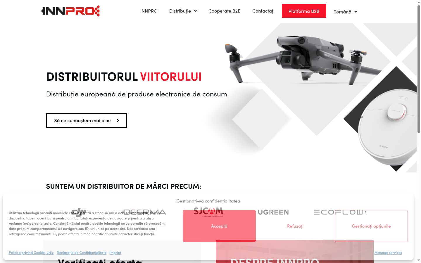 Screenshot του banner συγκατάθεσης που εμφανίστηκε πριν από οποιαδήποτε αλληλεπίδραση