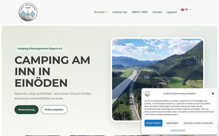 Screenshot of inntal-camping-bayern.de