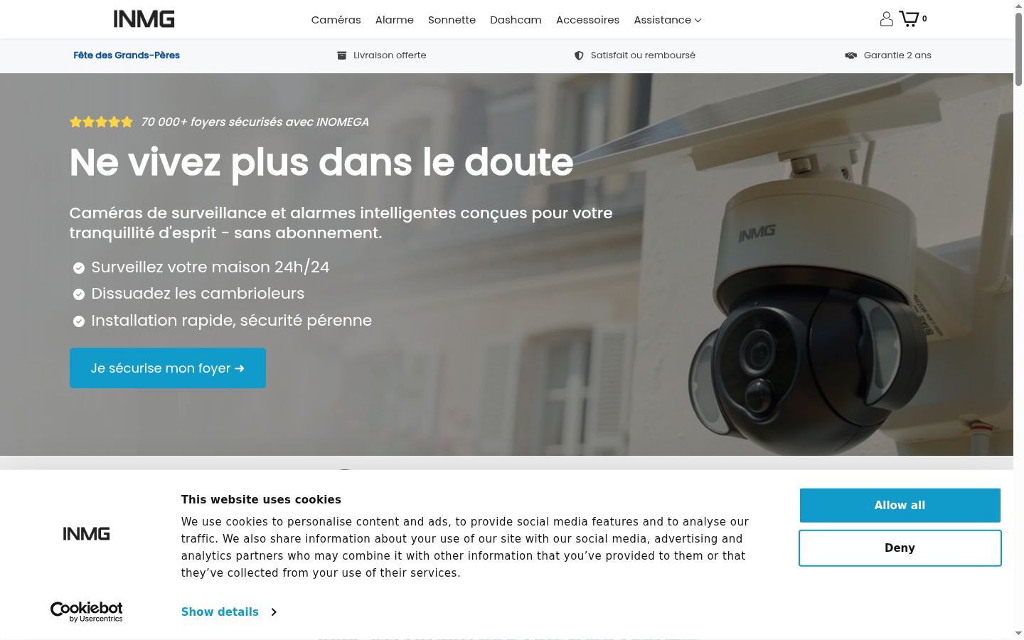 Screenshot del banner di consenso mostrato prima di qualsiasi interazione