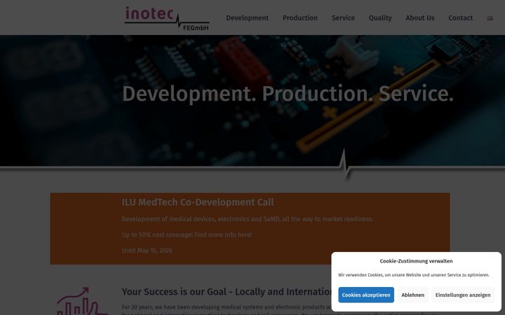 Screenshot of inotec-feg.de