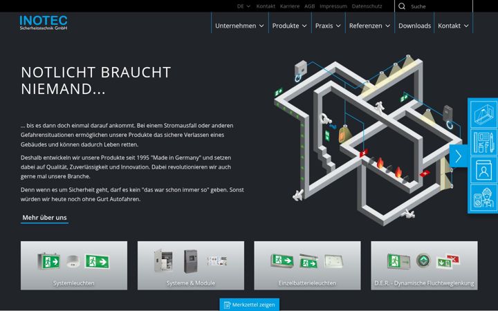 Screenshot of inotec-licht.de