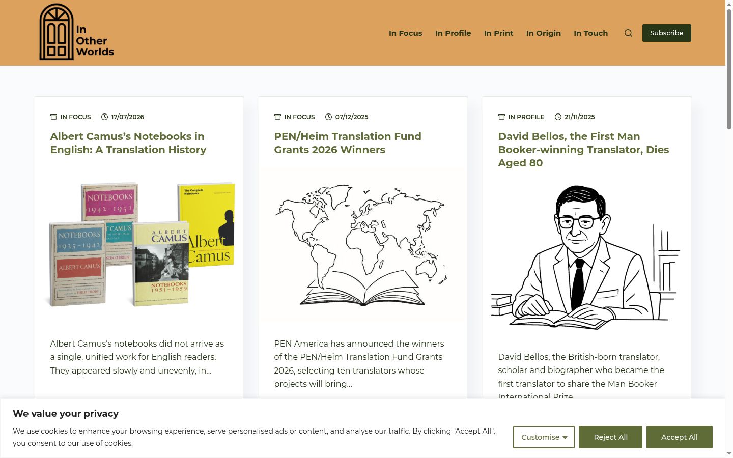 Screenshot des Einwilligungsbanners vor jeglicher Interaktion