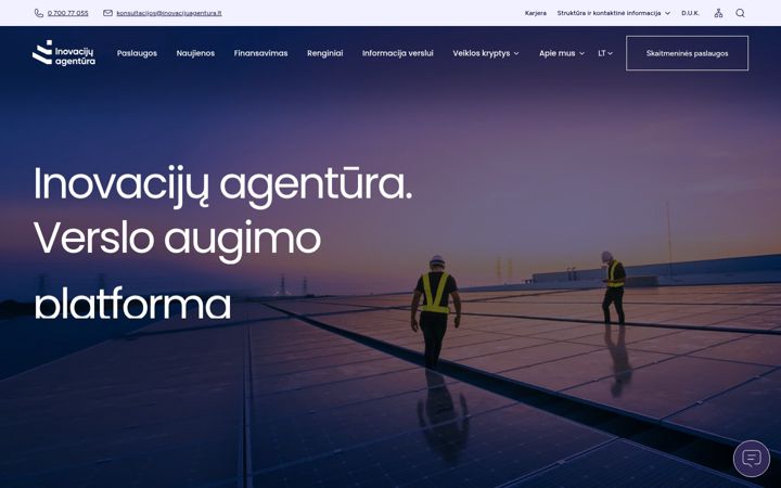 Posnetek zaslona inovacijuagentura.lt
