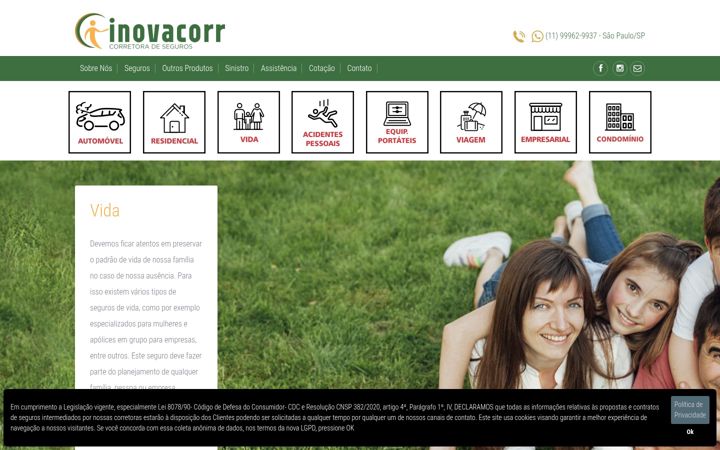 Screenshot of inovacorr.com.br