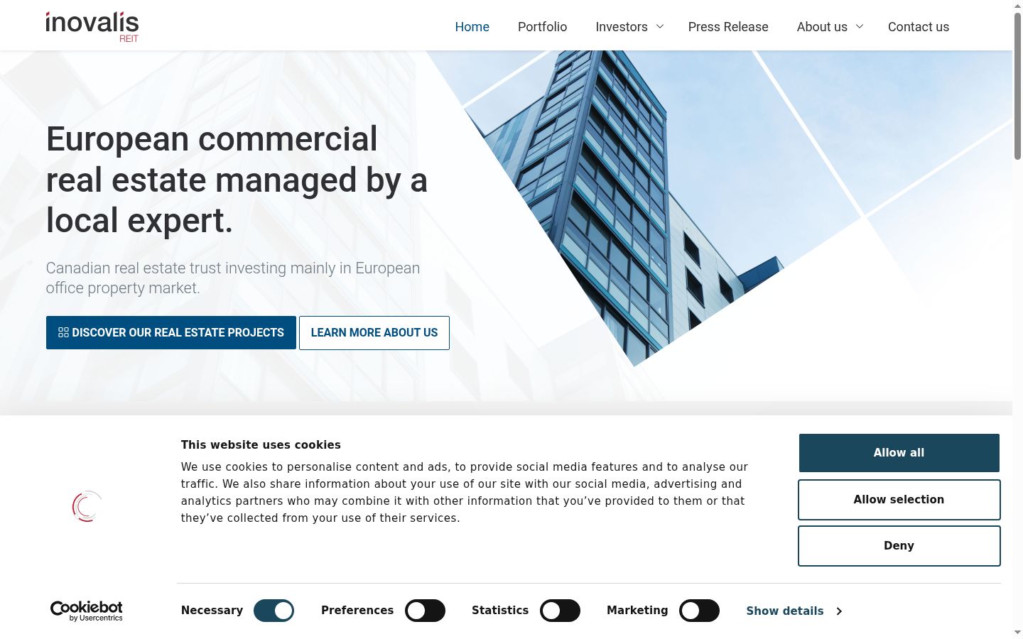 Screenshot del banner di consenso mostrato prima di qualsiasi interazione