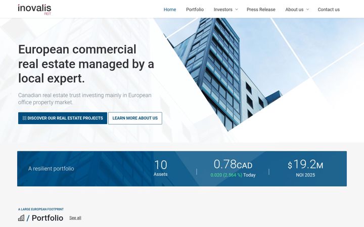 Screenshot of inovalisreit.com