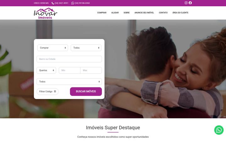 Screenshot of inovarimoveisimob.com.br