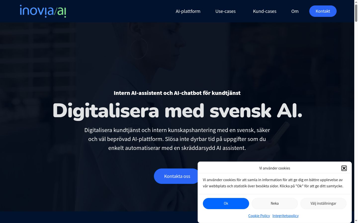 Screenshot del banner di consenso mostrato prima di qualsiasi interazione