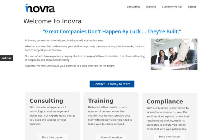 Screenshot of inovra.co.uk