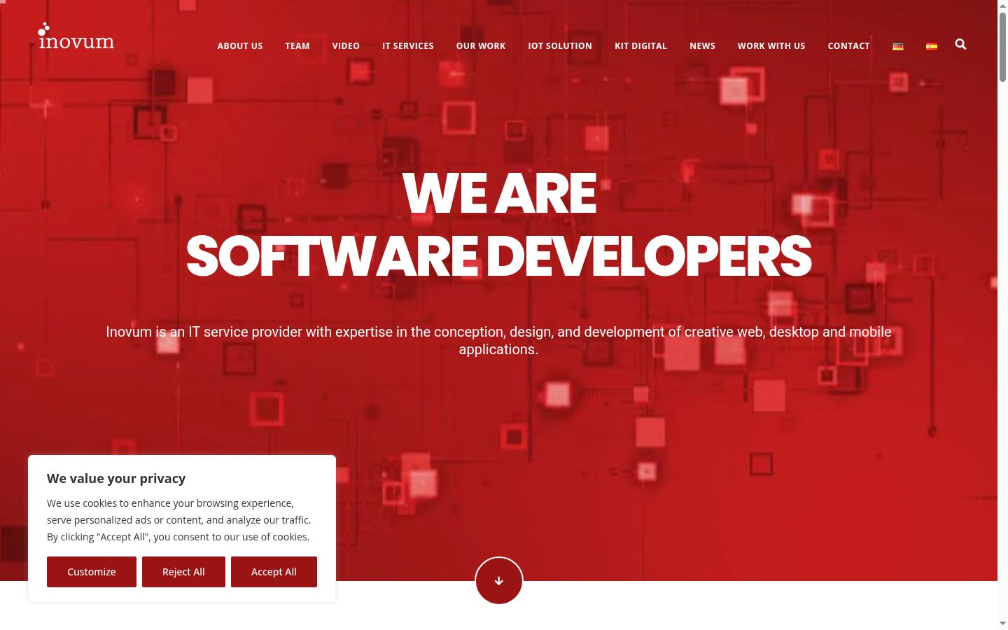 Screenshot of the consent banner shown before any interaction