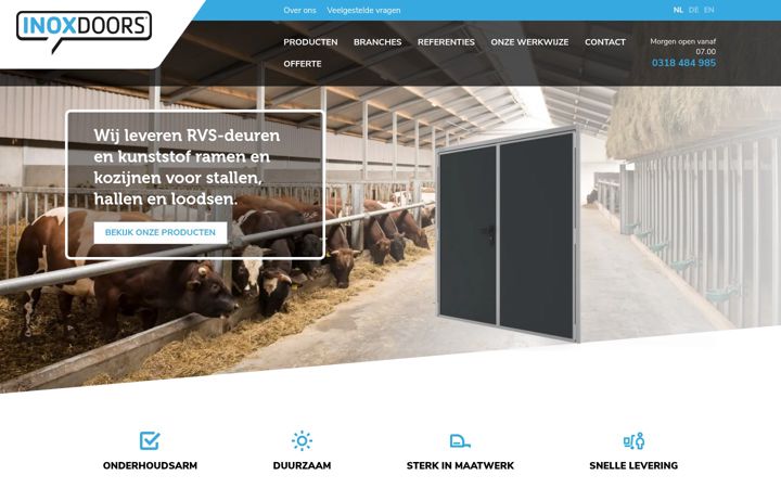 Screenshot of inoxdoors.nl