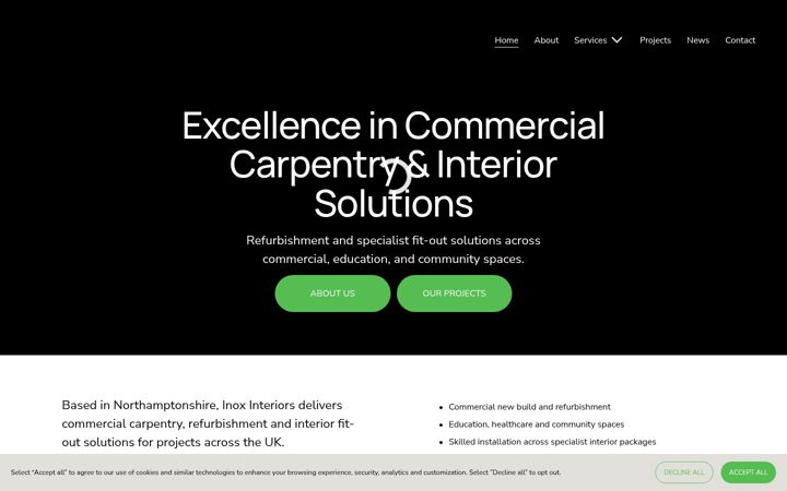 Screenshot of inoxinteriorsltd.com