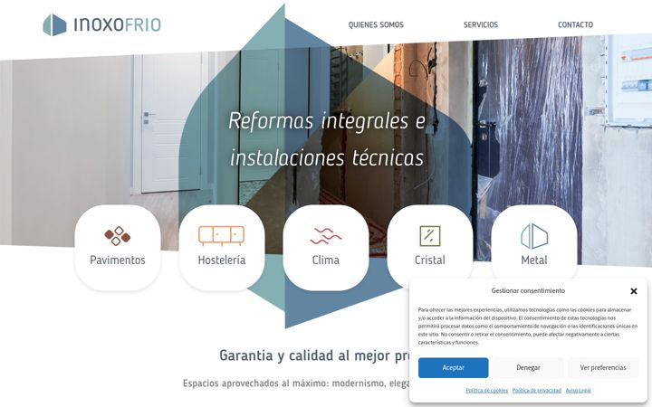 Screenshot of inoxofrio.com