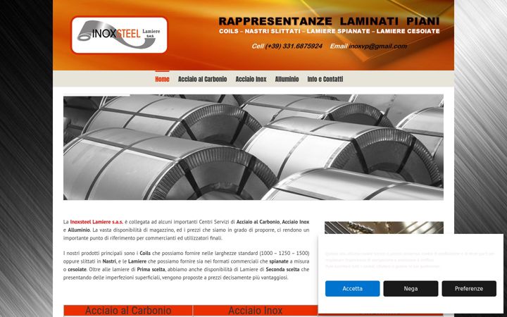 Screenshot of inoxsteel-lamiere.it