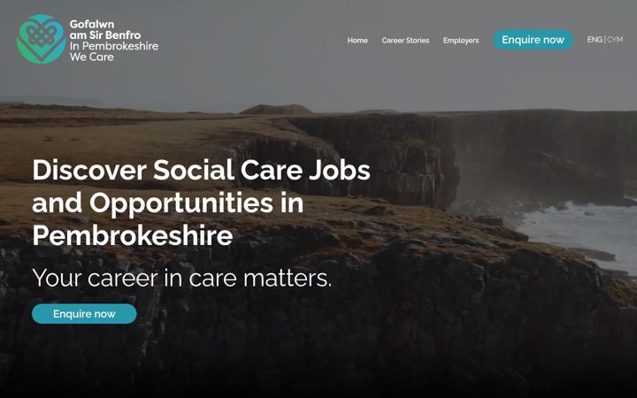 Screenshot of inpembrokeshirewecare.co.uk