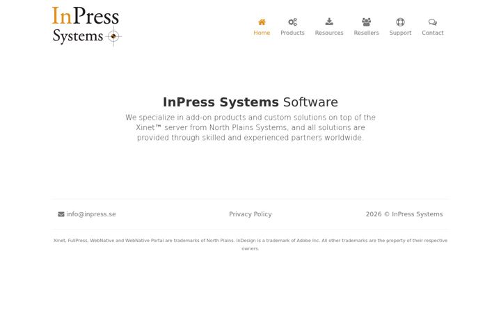 Screenshot of inpress.se