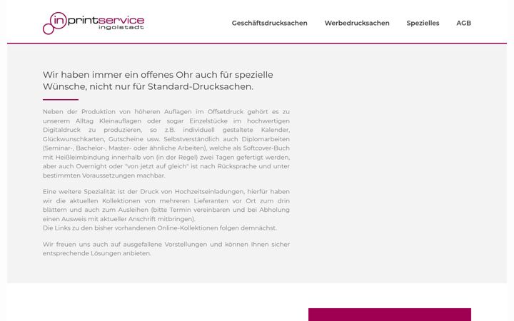 Screenshot of inprintservice.de