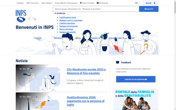 Screenshot of inps.it