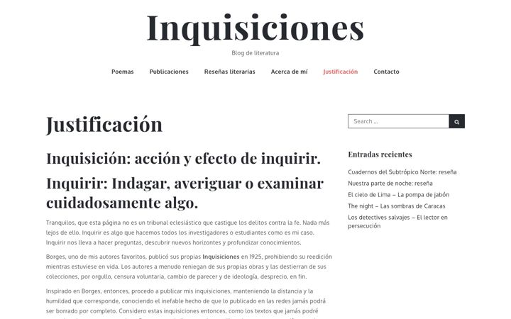 Screenshot of inquisiciones.com