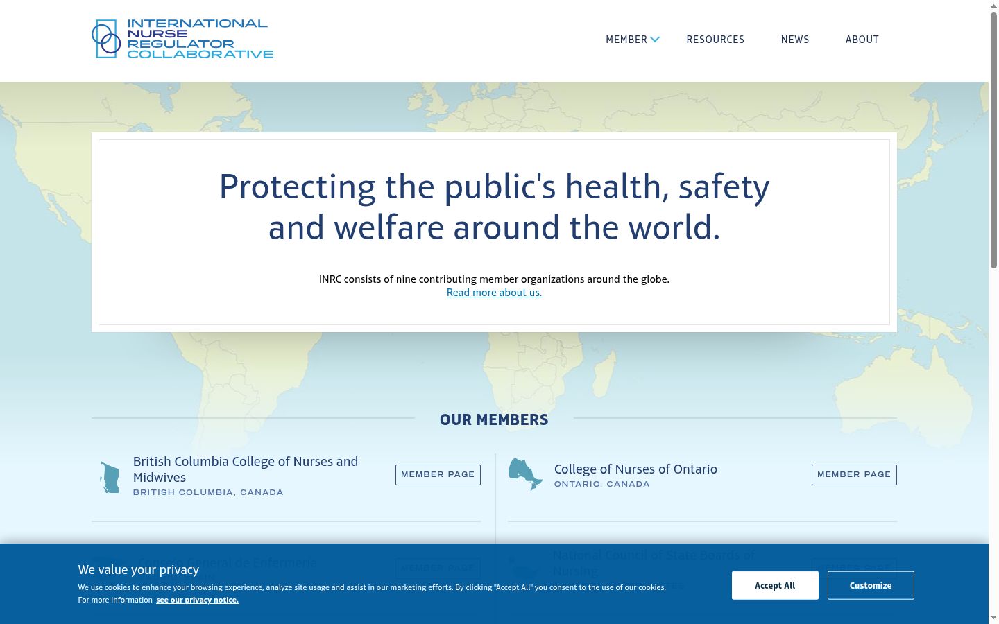 Screenshot of the consent banner shown before any interaction