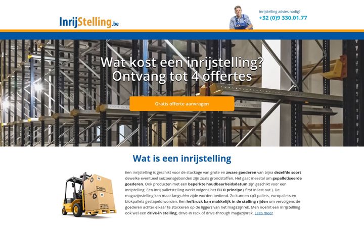 Screenshot of inrijstelling.be