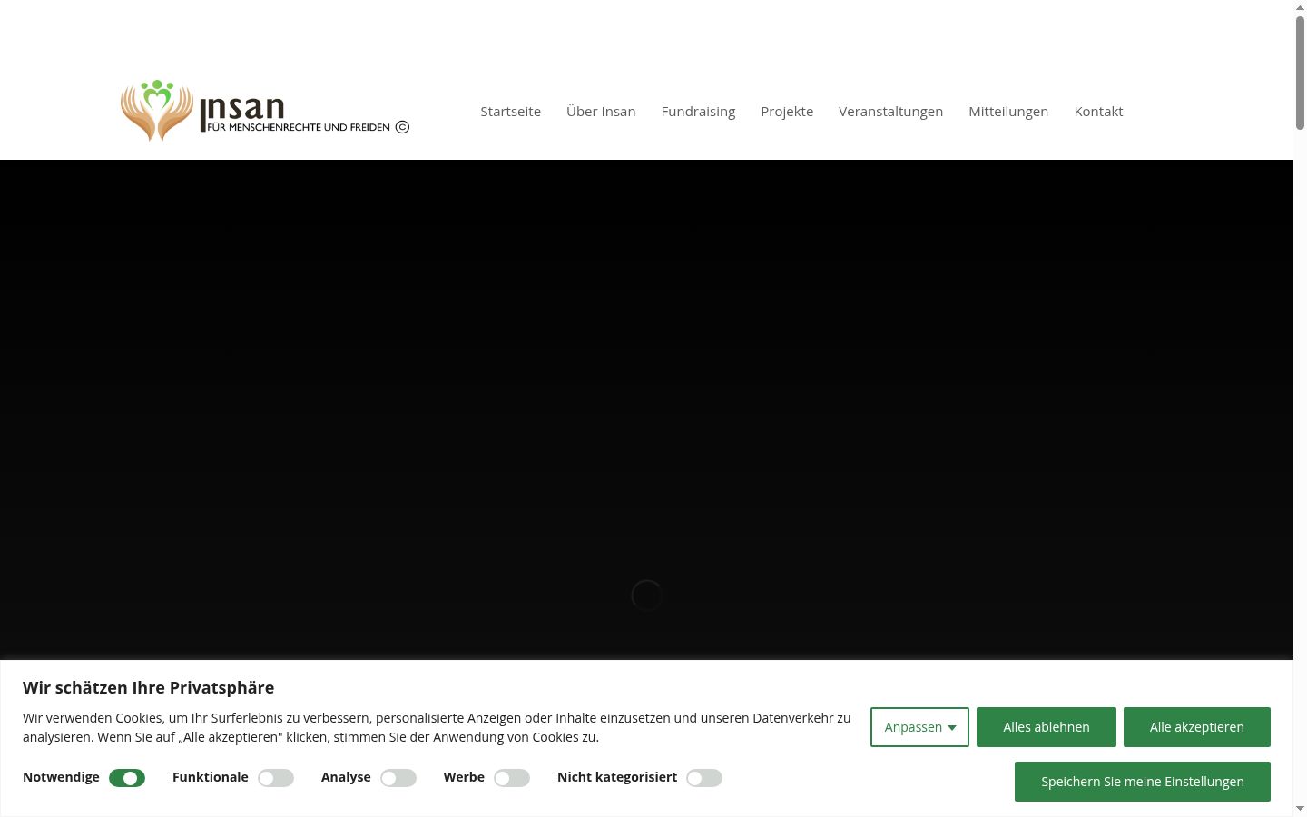 Screenshot του banner συγκατάθεσης που εμφανίστηκε πριν από οποιαδήποτε αλληλεπίδραση