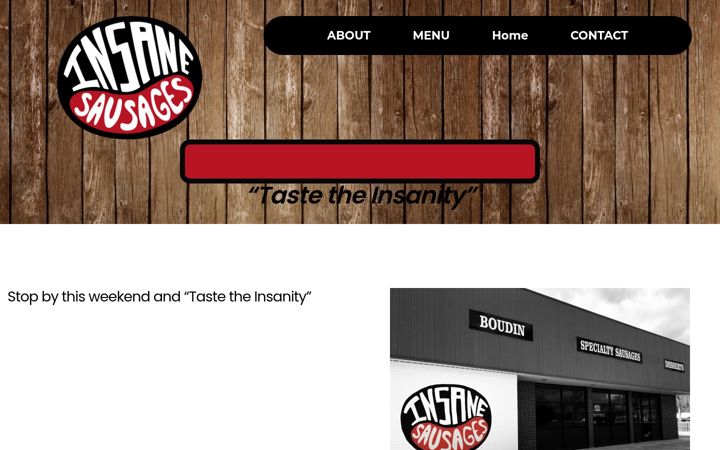 Screenshot of insanesausages.com