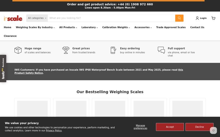 Screenshot of inscale-scales.co.uk