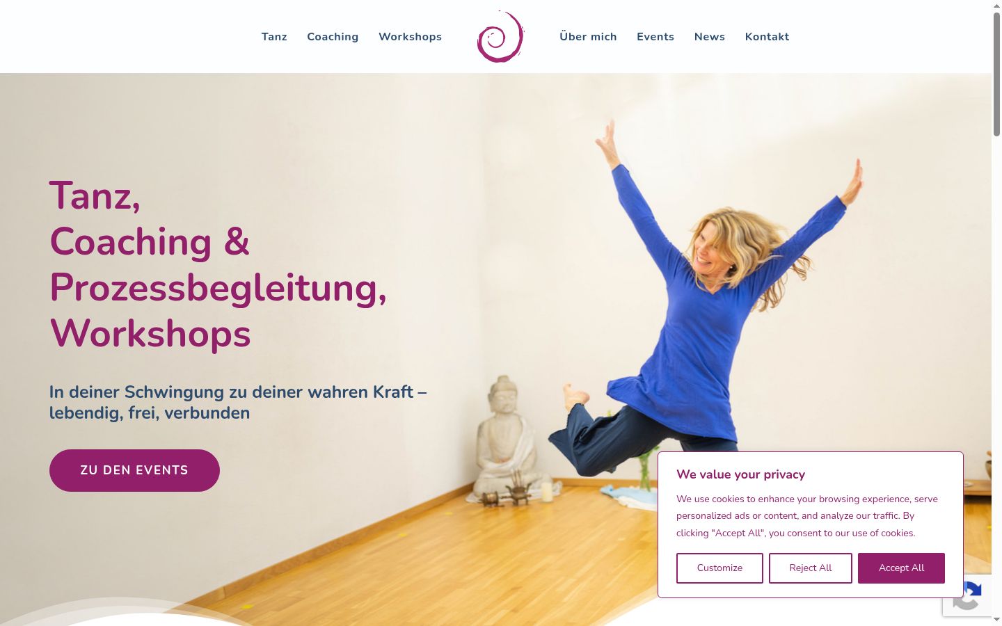 Screenshot des Einwilligungsbanners vor jeglicher Interaktion
