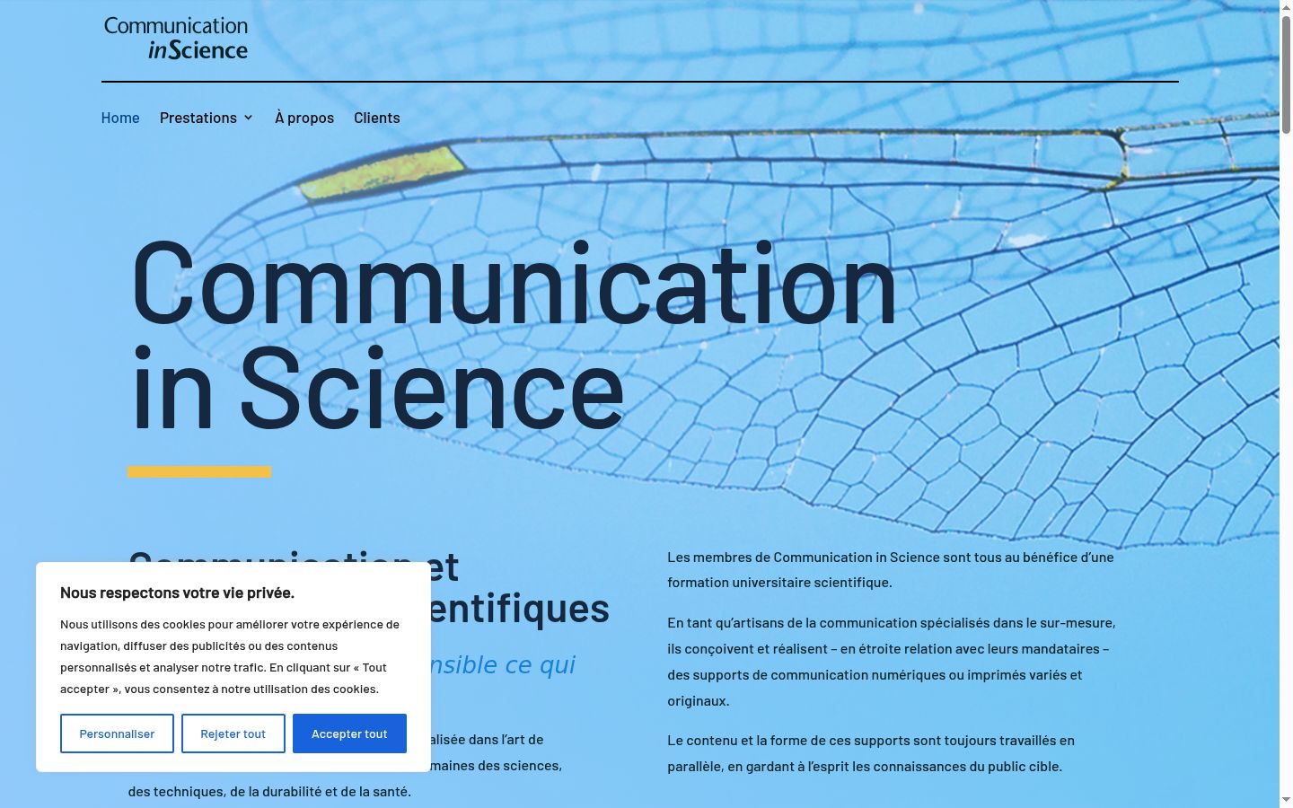 Screenshot del banner di consenso mostrato prima di qualsiasi interazione