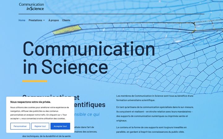 Screenshot of inscience.ch