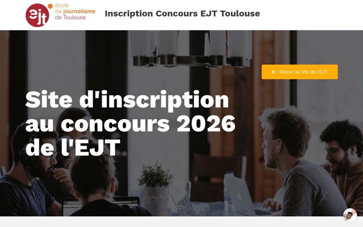 Screenshot of inscription-concours-ejt.fr