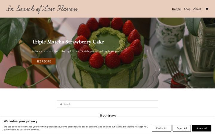 Screenshot of insearchoflostflavors.com