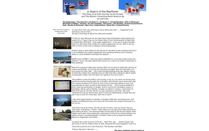 Screenshot of insearchofthemayflower.com