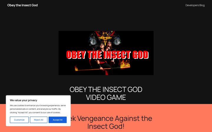 Screenshot of insectgodgame.com