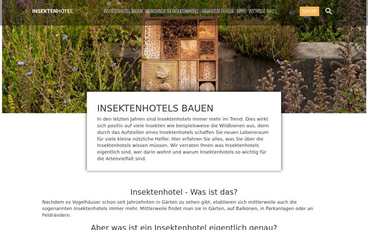 Screenshot of insektenhotelbauen.com