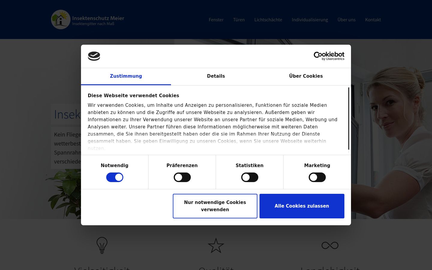 Screenshot of the consent banner shown before any interaction