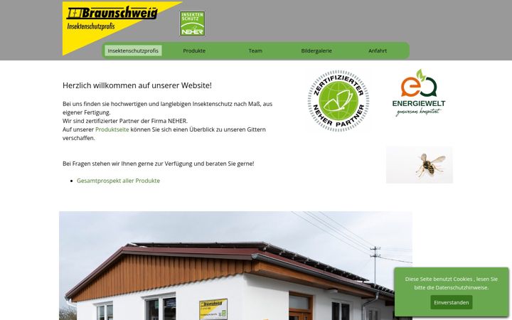 Screenshot of insektenschutzprofis.de
