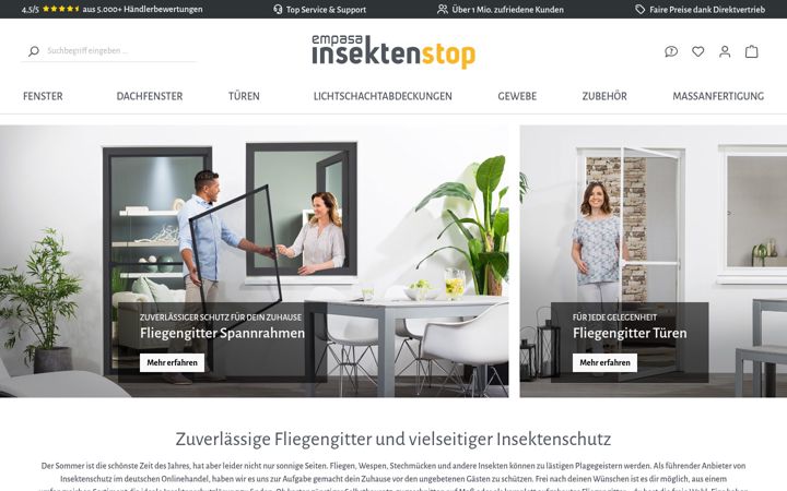 Screenshot of insektenstop.net
