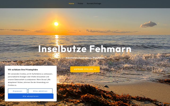 Screenshot of inselbutze-fehmarn.de