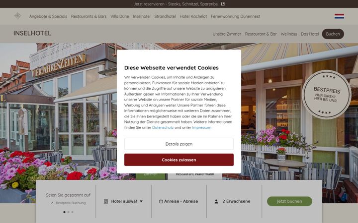 Screenshot of inselhotel.de