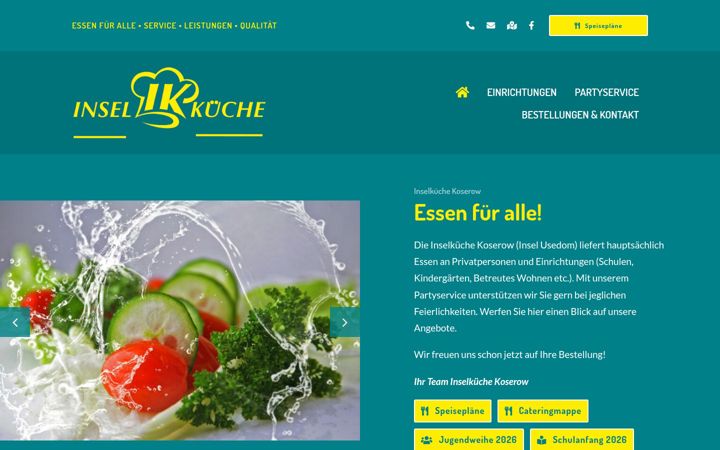 Screenshot of inselkueche-koserow.de