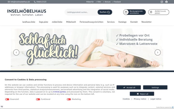Screenshot of inselmoebelhaus.de