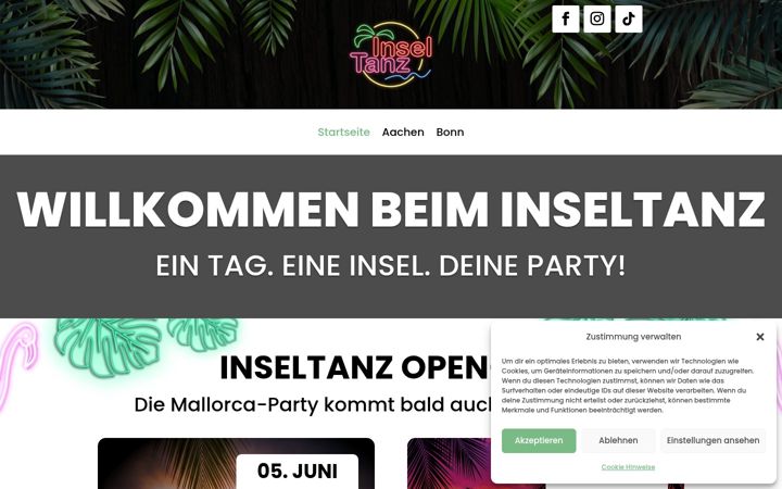 Screenshot of inseltanz.de